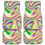Abstract Holographic Liquid Trippy Print Front and Back Car Floor Mats