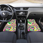 Abstract Holographic Liquid Trippy Print Front and Back Car Floor Mats