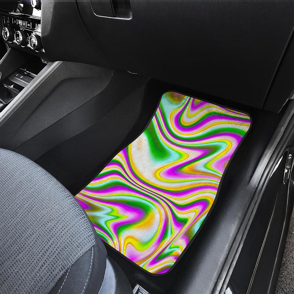 Abstract Holographic Liquid Trippy Print Front Car Floor Mats