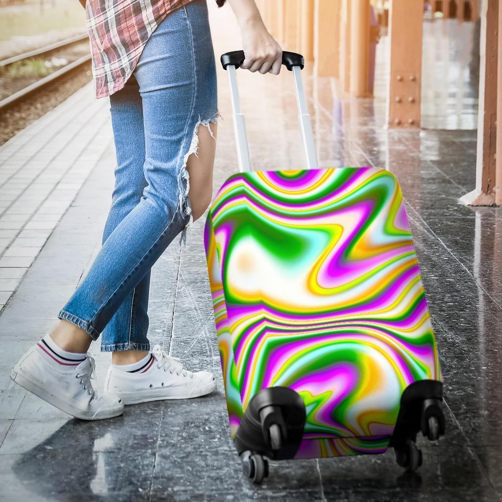 Abstract Holographic Liquid Trippy Print Luggage Cover GearFrost