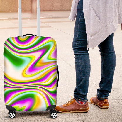 Abstract Holographic Liquid Trippy Print Luggage Cover GearFrost