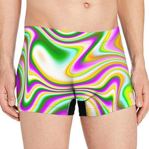 Abstract Holographic Liquid Trippy Print Men's Boxer Briefs