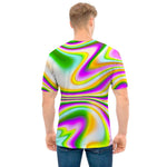 Abstract Holographic Liquid Trippy Print Men's T-Shirt