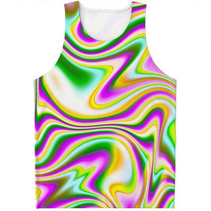Abstract Holographic Liquid Trippy Print Men's Tank Top