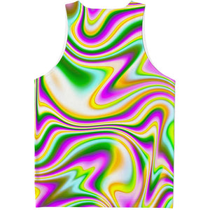 Abstract Holographic Liquid Trippy Print Men's Tank Top