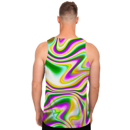Abstract Holographic Liquid Trippy Print Men's Tank Top