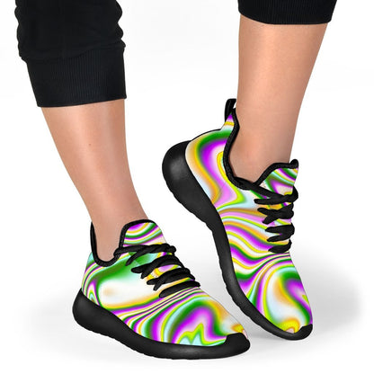 Abstract Holographic Liquid Trippy Print Mesh Knit Shoes GearFrost