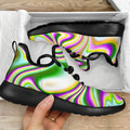 Abstract Holographic Liquid Trippy Print Mesh Knit Shoes
