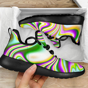 Abstract Holographic Liquid Trippy Print Mesh Knit Shoes GearFrost