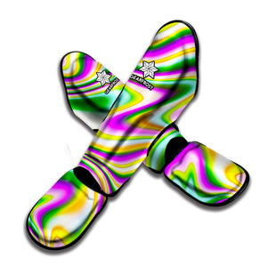 Abstract Holographic Liquid Trippy Print Muay Thai Shin Guard