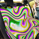 Abstract Holographic Liquid Trippy Print Pet Car Back Seat Cover