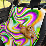 Abstract Holographic Liquid Trippy Print Pet Car Back Seat Cover