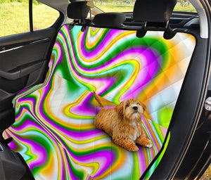 Abstract Holographic Liquid Trippy Print Pet Car Back Seat Cover