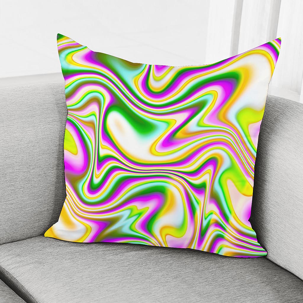 Abstract Holographic Liquid Trippy Print Pillow Cover