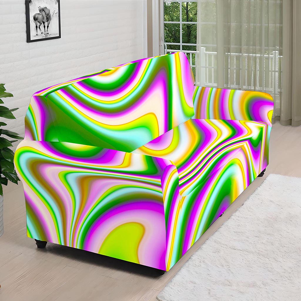 Abstract Holographic Liquid Trippy Print Sofa Cover
