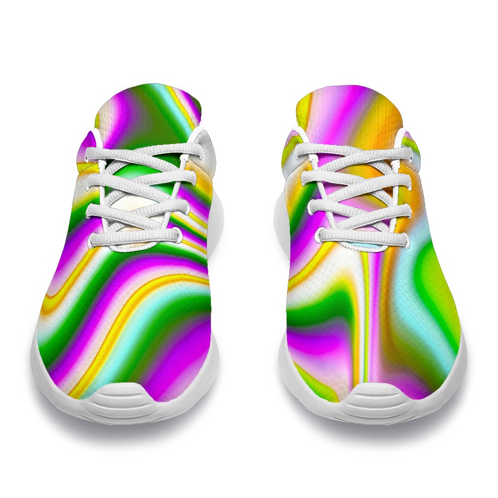 Abstract Holographic Liquid Trippy Print Sport Shoes GearFrost