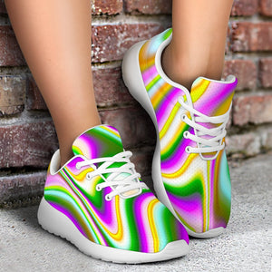 Abstract Holographic Liquid Trippy Print Sport Shoes GearFrost