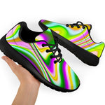 Abstract Holographic Liquid Trippy Print Sport Shoes GearFrost