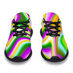 Abstract Holographic Liquid Trippy Print Sport Shoes GearFrost