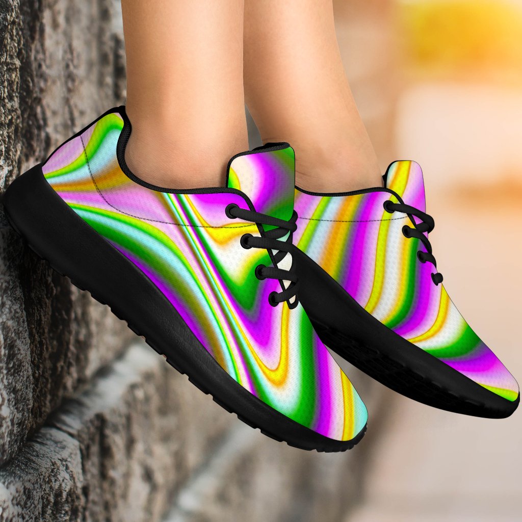 Abstract Holographic Liquid Trippy Print Sport Shoes GearFrost