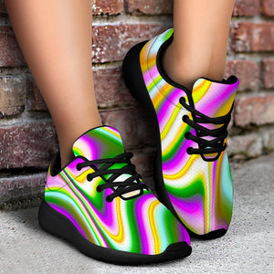 Abstract Holographic Liquid Trippy Print Sport Shoes GearFrost