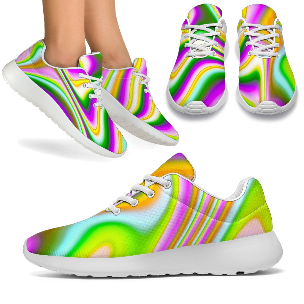 Abstract Holographic Liquid Trippy Print Sport Shoes GearFrost