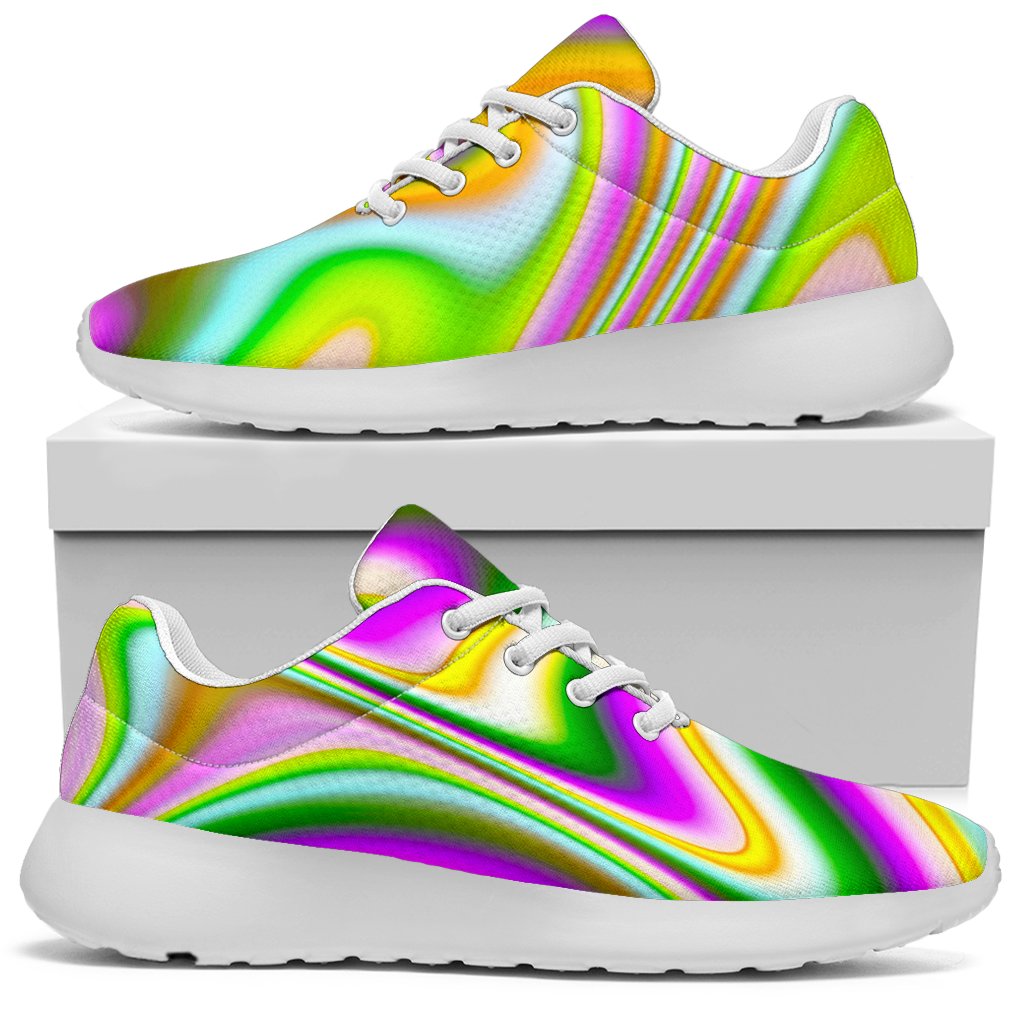 Abstract Holographic Liquid Trippy Print Sport Shoes GearFrost