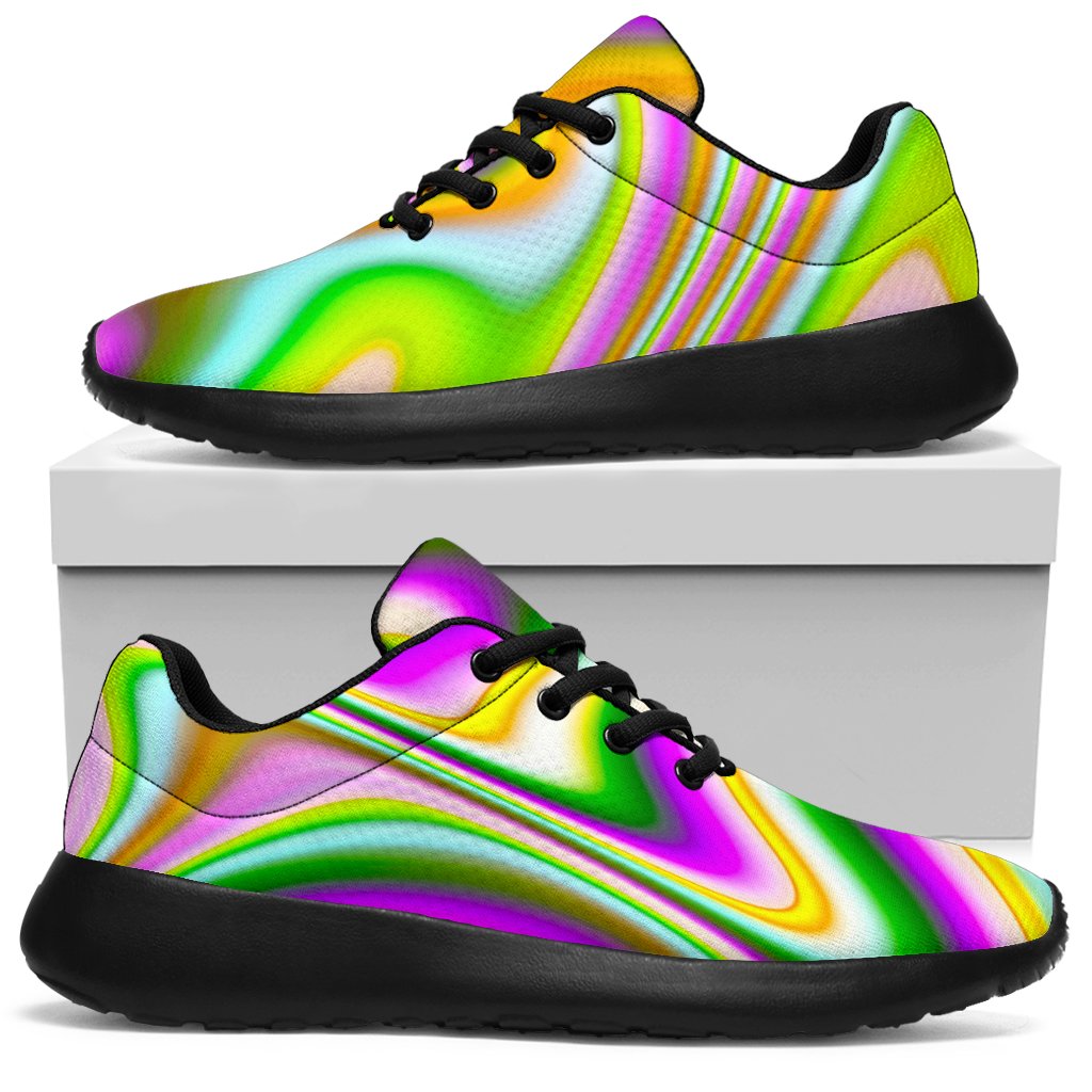 Abstract Holographic Liquid Trippy Print Sport Shoes GearFrost