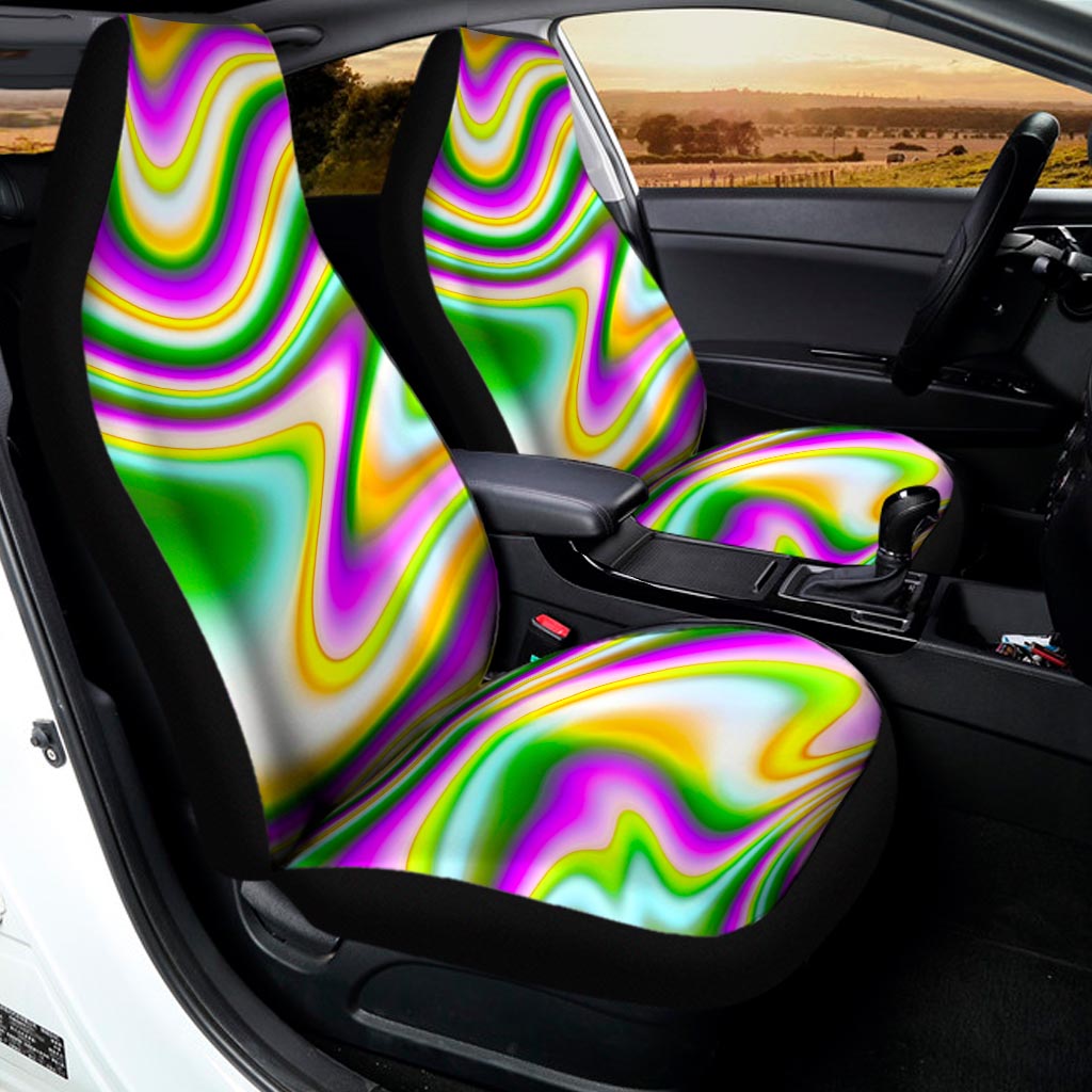 Abstract Holographic Liquid Trippy Print Universal Fit Car Seat Covers