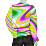 Abstract Holographic Liquid Trippy Print Women's Crewneck Sweatshirt GearFrost