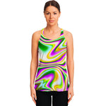 Abstract Holographic Liquid Trippy Print Women's Racerback Tank Top