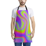 Abstract Holographic Trippy Print Apron