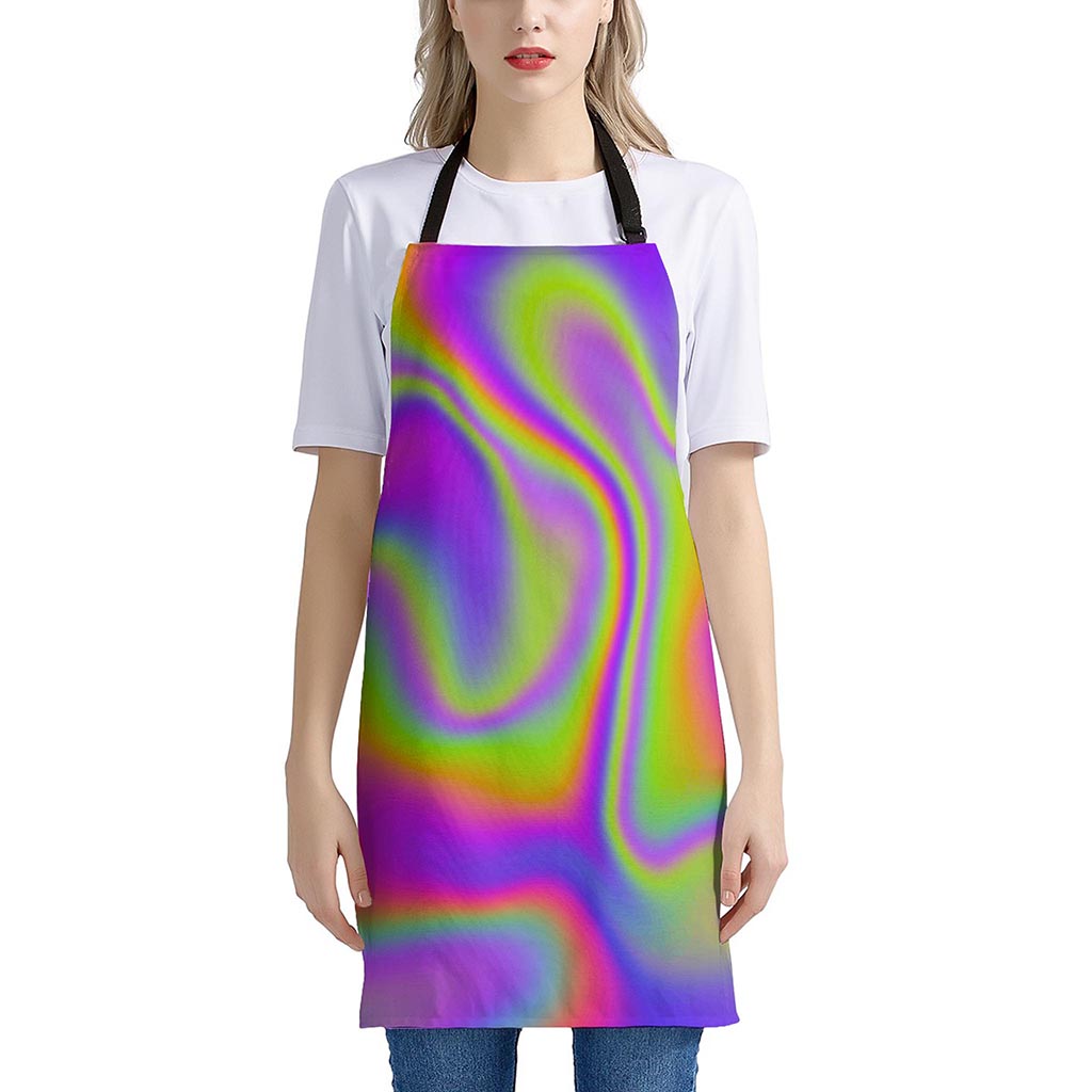 Abstract Holographic Trippy Print Apron