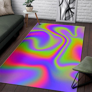 Abstract Holographic Trippy Print Area Rug GearFrost