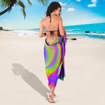 Abstract Holographic Trippy Print Beach Sarong Wrap