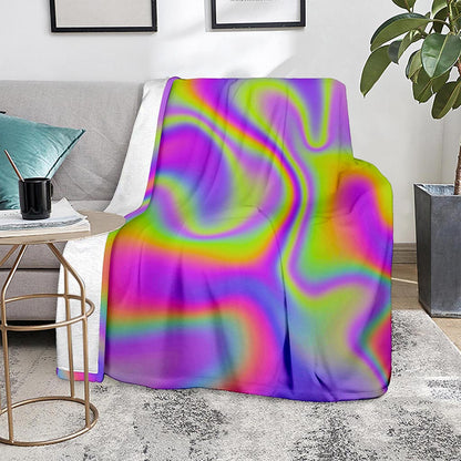 Abstract Holographic Trippy Print Blanket