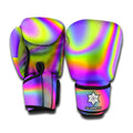 Abstract Holographic Trippy Print Boxing Gloves