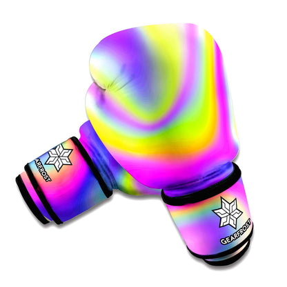 Abstract Holographic Trippy Print Boxing Gloves