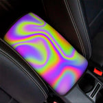 Abstract Holographic Trippy Print Car Center Console Cover