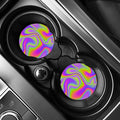 Abstract Holographic Trippy Print Car Coasters