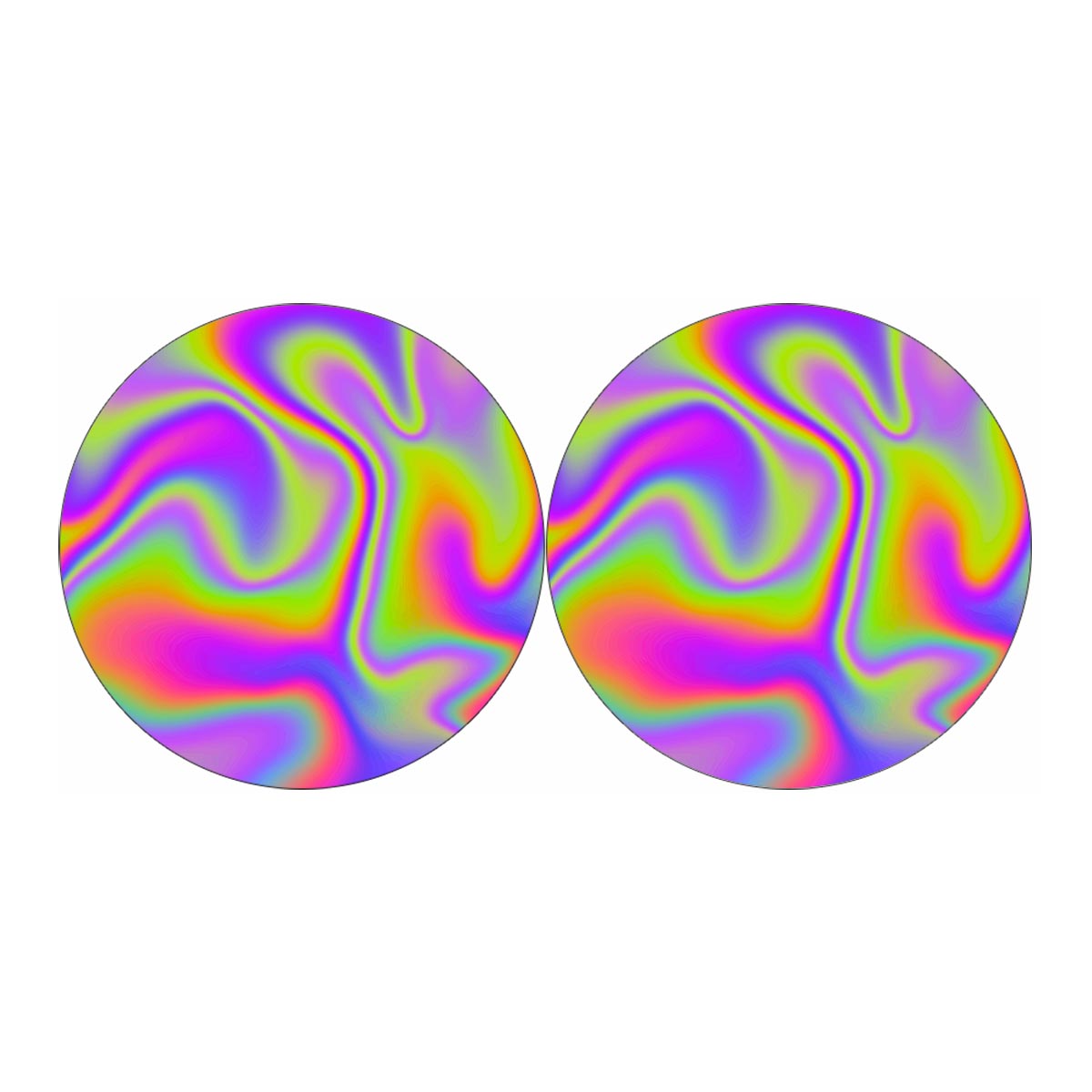 Abstract Holographic Trippy Print Car Coasters
