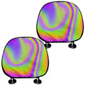 Abstract Holographic Trippy Print Car Headrest Covers