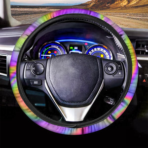 Abstract Holographic Trippy Print Car Steering Wheel Cover