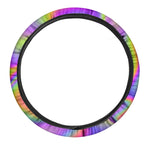 Abstract Holographic Trippy Print Car Steering Wheel Cover