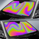 Abstract Holographic Trippy Print Car Sun Shade GearFrost