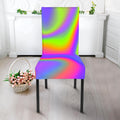 Abstract Holographic Trippy Print Dining Chair Slipcover