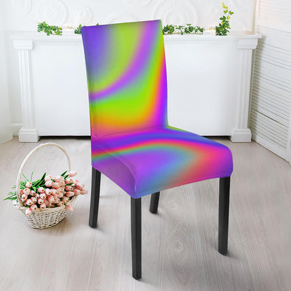 Abstract Holographic Trippy Print Dining Chair Slipcover