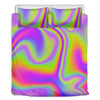 Abstract Holographic Trippy Print Duvet Cover Bedding Set