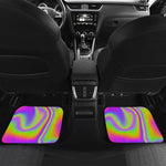Abstract Holographic Trippy Print Front and Back Car Floor Mats