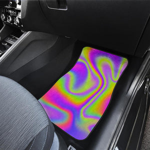 Abstract Holographic Trippy Print Front and Back Car Floor Mats